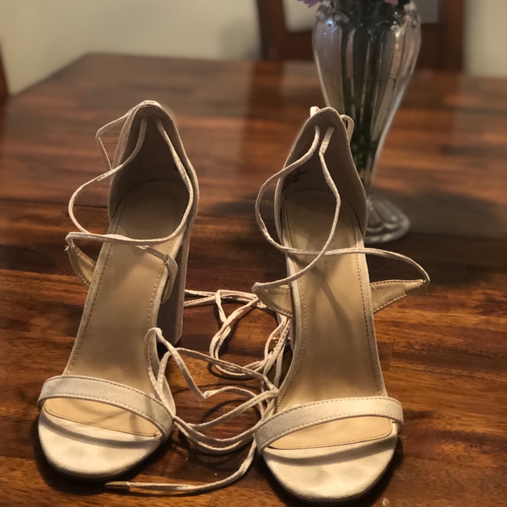 Strappy tie-up heels